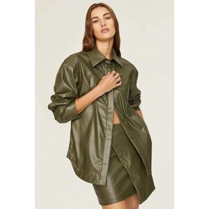 NICHOLAS Aretha Shacket (shirt jacket), in Olive